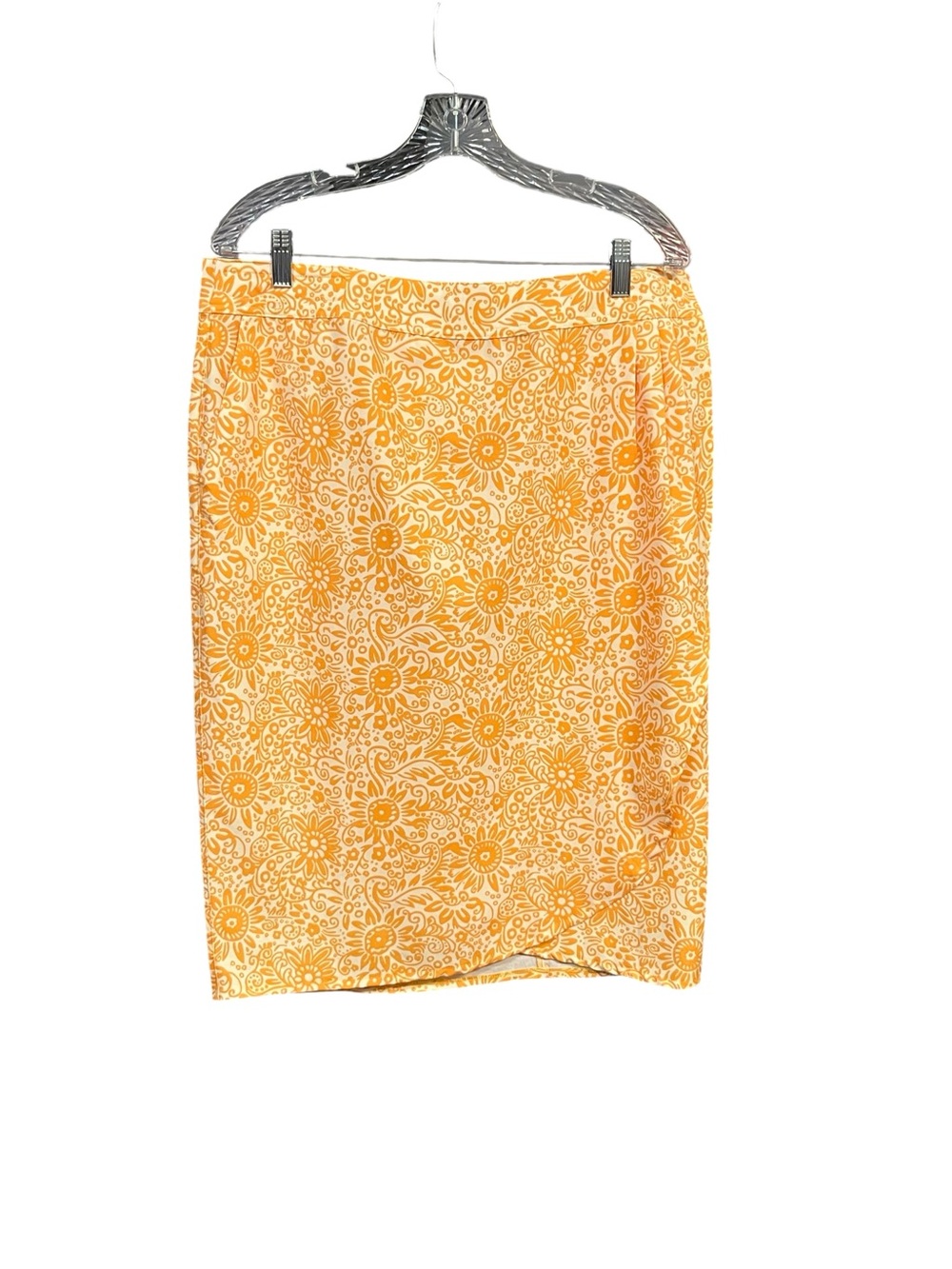 RipSkirt Hawaii Orange Floral Botanical Wrap Skirt Large Resort Beach Vacation
